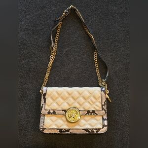 Quilted Faux Snake Skin Shoulder Bag